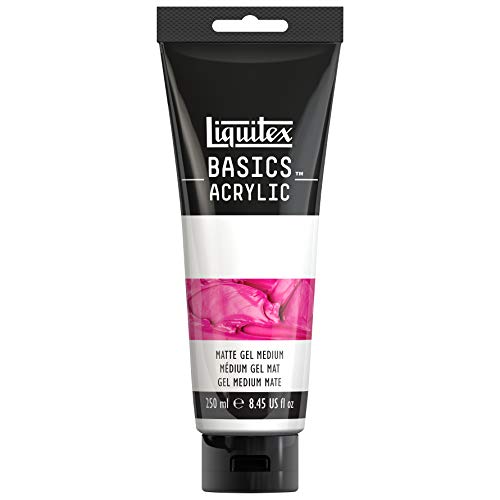 Liquitex BASICS Matte Gel Medium, 250ml (8.4oz) Tube | Thickens Fluid/Medium Body Paints, Holds Brush & Knife Marks, Matte Finish, Slows Drying Time, Archival Quality - style: Matte Gel Medium