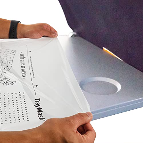 TrayMask Disposable Tray Table Cover | Must Have Airplane Travel Essentials | Perfect for Toddlers, Kids and Adults Travel Accessories | Provides a Fresh/Clean Layer of Protection | 20 Pack - size: 20-Pack