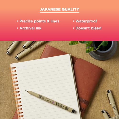 Sakura Pigma Micron, Graphic & Brush Fineline Pens, Archival Black Ink, 8 PK 30067 | Archival Black Ink Pens for Writing, Illustration & Journaling, Great for Artists, Crafters & DIY Gift Projects - size: 8 Count (Pack of 1)