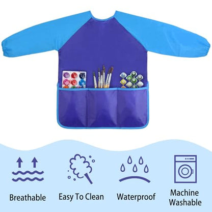 Kopokita Kids Art Smock, Toddlers Painting Apron Children Artist Smock - color: Blue