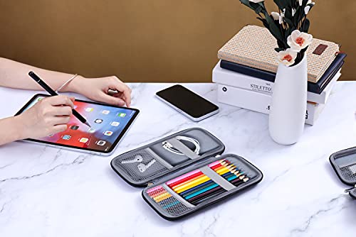 Upgraded Hard Pencil Case Box for Adults,Durable Pen Carrying Case with Zipper-Gray - color: Grey