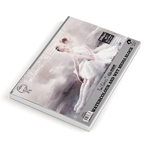 Paul Rubens Watercolor Block, Artist Quality Watercolor Paper 7.6 x 5.3 Inches, 140-lb Acid-Free Cold Pressed Paper Pad, 50 Percent Cotton Rag, 20 Sheets - color: Cover-01