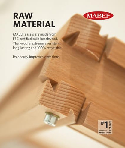 Mabef M/24 Sketch-Box Table Easel, Oiled Beechwood Portable Easel-Box with Adjustable Canvas Holder, Indoor/Outdoor Use, Supports up to 18 lbs - style: Modern