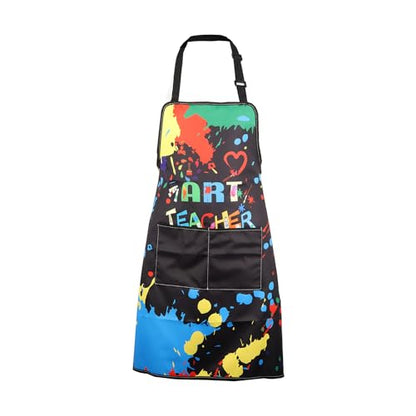 MBMSO Painting Artist Apron with Pockets Artist Painter Gifts Art Lover Gift for Art Teacher Student Painter Apron Waterproof - color: Art Teacher Apron-black