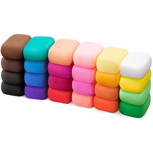 Air Dry Clay 24 Colors, Modeling Clay for Kids, DIY Molding Magic Clay, Toy Gifts for Age 3+ Years Old Boys Girls Kids - size: 24 PCS