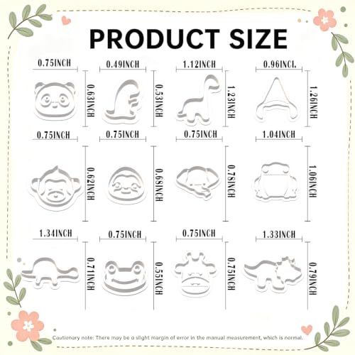 12pcs Jungle Dino Animal Clay Cutters | Mini Panda Frog Monkey Dinosaur Clay Earring Molds, Cottagecore DIY Polymer Clay Jewelry Making Tools - color: Animal-2026