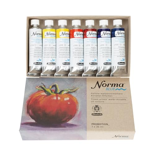 Schmincke NORMA Blue set 9x 120 ml 20 012 097 | finest water-based artist oil paints, highly pigmented, lightfast, vegan - style: set
