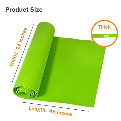 EVA Foam Roll | High Density 85kg/m3 | 2mm Thick | 48"x14" | Ideal for Cosplay, Crafts, DIY Projects (Green 1pc) - color: Green 1pc