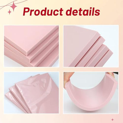 4 Pack 4"x6" Rubber Carving Blocks with Lino Cutter Tool Set | Smooth soft pink texture; interchangeable blades for linoleum printmaking, stamp making & DIY crafts