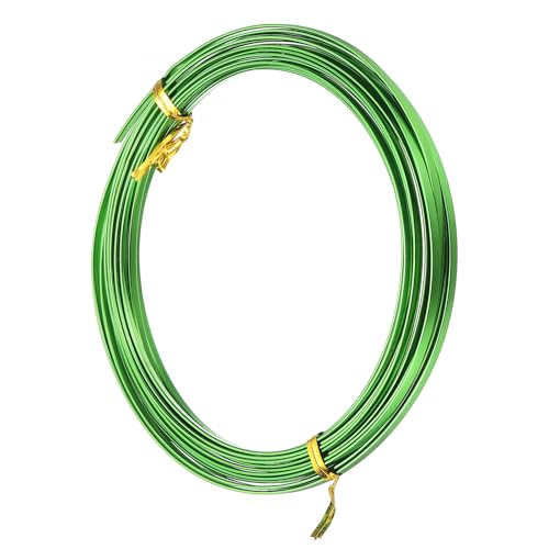 uxcell 18 Gauge Flat Aluminum Wire, 16.40 ft 3mm Wide Aluminum Crafts Wire for Flower Bonsai Crafts Carving DIY Bezel Sculpting Gem Metal Wrap, Dark Green - color: Dark Green, size: 3mm