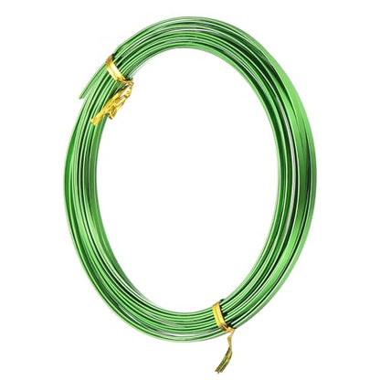 uxcell 18 Gauge Flat Aluminum Wire, 16.40 ft 3mm Wide Aluminum Crafts Wire for Flower Bonsai Crafts Carving DIY Bezel Sculpting Gem Metal Wrap, Dark Green - color: Dark Green, size: 3mm