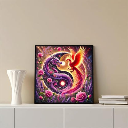 DIY Diamond Art Kits for Adults, Dragon and Phoenix Diamond Painting Kits - color: CM067