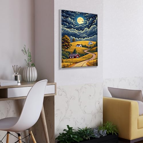 ATDMS Landscape Paint by Numbers Kit for Adults with Frame, 8x12 Inch - color: Landscape 273