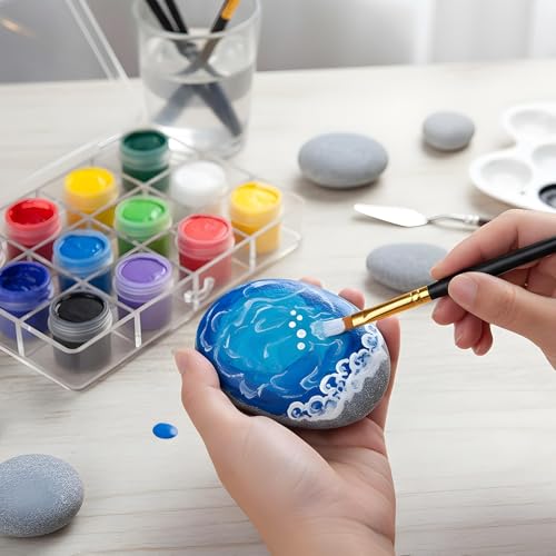 JJUNW 20 Pcs Small Brush Bulk for Detail Painting, Watercolor Paint Brushe Bulk Paint-Brushes Set for Acrylic Painting Oil Watercolor Face Nail Art Canvas Miniature Detailing & Rock-Painting