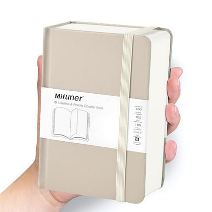 Mix Media Pad,3.5"x5.5" Small Hardcover Leather Art Sketchbook,105 GSM 200 Sheets/400 Pages Acid Free Artistic Painting Drawing Sketching Writing Paper, Handy Pocket Journal Notebook. Grey - color: 105gsm-grey