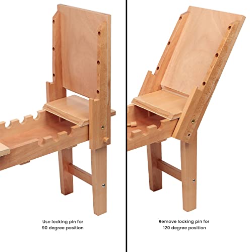 Creative Mark Belgian Art Horse - 40.25" x 11.38" x 17", Beechwood Drawing Bench and Easel with Sturdy Construction, Permanent Legs, 120/90-Degree Angles, Wooden Locking Pin, Built-in Storage