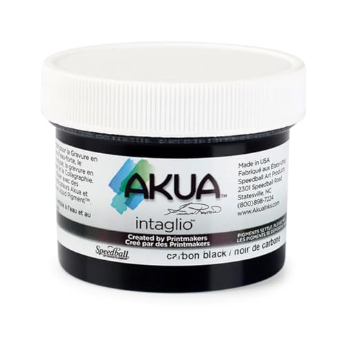Akua Intaglio Water-Based Ink, 2-Ounce Jar, Carbon Black - color: Carbon Black, size: 2 fl oz