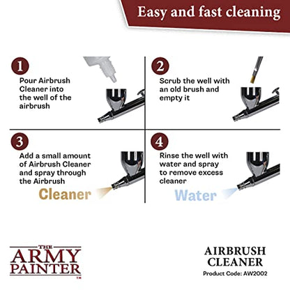 The Army Painter, Airbrush Cleaner, 100 ml dropper bottle | Cleaner for acrylic paints, for airbrushing and maintenance of Wargame miniatures and board games