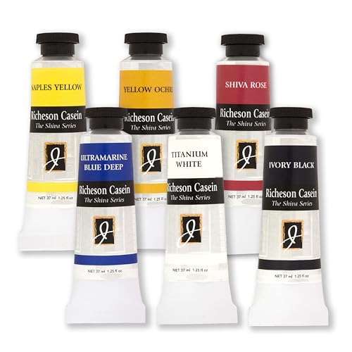 Jack Richeson & Co, Shiva Series Casein Paint Set - Introductory 6 Colors