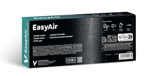 Vallejo - Airbrush EasyAir, Profesional Dual-Action Gravity-Feed System with 0.3mm Nozzles and 0.3 fl.oz. Cup Included, Ultra-Light Alloy Construction, Perfect for Model Building and Miniatures