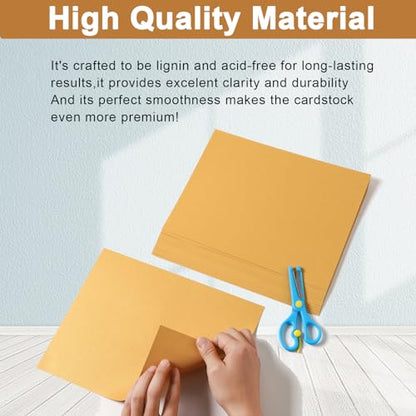 Silunkia 28 Sheets Gold Shimmer Cardstock 8.5 x 11 Glossy Paper 92lb | Heavyweight Paper Card Stock for DIY Cards Making, Anniversaries, Wedding Invitations, School Crafting, Greeting Cards - color: Gold, size: 28 Sheets