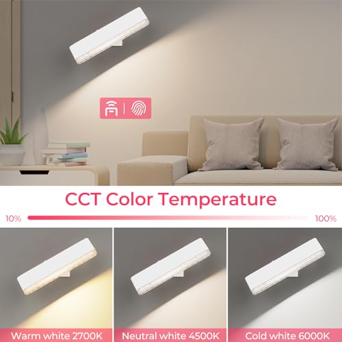 Wireless Vanity Light for Mirror Rechargeable Stick On Makeup Light - color: White