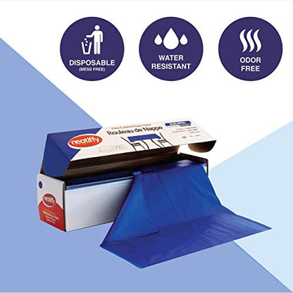 Neatiffy Disposable Plastic Tablecloth Roll | Indoor/Outdoor Table Cloth | Table Cover Roll for Rectangle, Square, Round Tables | Picnic, Party, Banquet, Birthdays, Weddings -54 in x 108 ft-Royal Blue - color: Royal Blue