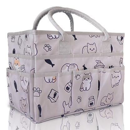 Cupohus Art Organizer Craft Storage Tote Bag with Pockets and Handles Pet - color: Pet Prints