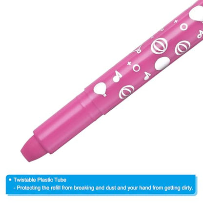 PATIKIL Watercolor Gel Crayon, 6Pcs Twist Coloring Pink Crayon - color: Pink