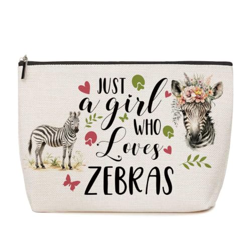 Lovdazzles Zebra Gifts for Girls Makeup Bag Funny Animal Cosmetic Bag - color: Multicolor 1765