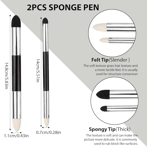 N NOROCME 10 PCS Blending Stumps,Sponge Pens and Sandpaper Pencil Sharpener | Kneaded Eraser,Tortillions Paper Art Blenders,Washable Reusable,for Student Artist Charcoal Sketch Drawing - size: 10 Pcs