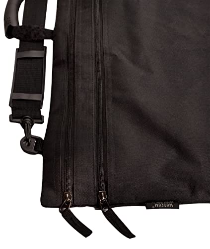 Soho Urban Artist Art Portfolio Case Artwork Tote Bag, Heavy Duty Nylon, 2 Zippered Pockets, Handle & Shoulder Strap LightWeight Large Capacity for Drawings, Posters, 23x31 Inches Black