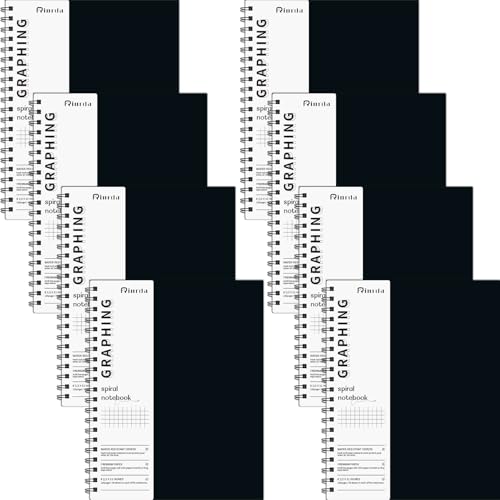Graph Paper Notebook Spiral Notebook 8.5" x 11" | 8 Pack Grid Paper Notebook Graph notebook Engineering notebook Thick Graphing Paper Notebook Hardcover Journal for School - size: A4, style: 8GRAPH NOTEBOOK