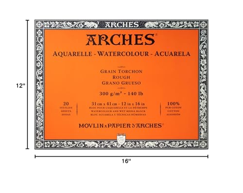Arches Watercolor Paper Block, Rough, 12" x 16", 140 pound - size: 12"x16", style: Rough