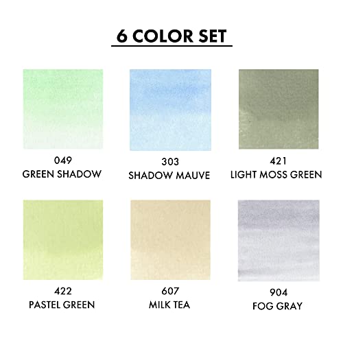 ZIG CLEAN COLOR REAL BRUSH 6 Color set (6 Pale Colors set II) - style: 6 Pale Colors set II