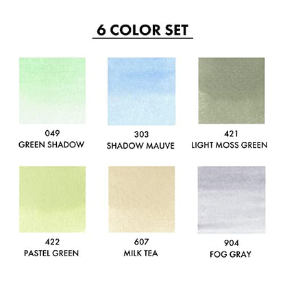 ZIG CLEAN COLOR REAL BRUSH 6 Color set (6 Pale Colors set II) - style: 6 Pale Colors set II