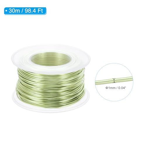 PATIKIL 18 Gauge 1mm Aluminum Craft Wire, 98.4 Ft Metal Wire Armature Bendable Wire for Jewelry Making Metal Wrap DIY, Apple Green - color: Apple Green, size: 1 mm x 30 m