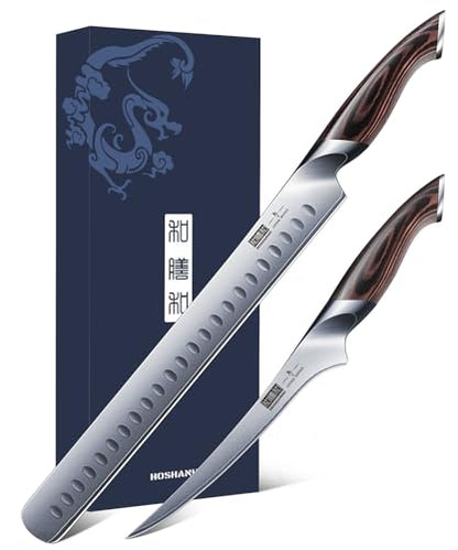 HOSHANHO BBQ Carving Knife Set, Brisket Slicing & Boning Knife for Meat | Professional Ultra Sharp Butcher Carving Knife in Japanese High Carbon Steel, Ergonomic Handle, Gift for Chefs - size: 7"