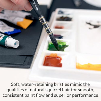 WA Portman Quill Round Watercolor Brushes, Professional 4pc Set Quill Brush - color: Quill