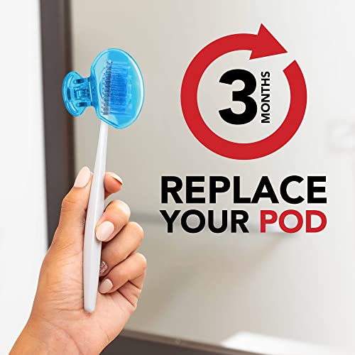 Steripod Clip-On Toothbrush Protector, Green/Blue, 2 Count - color: Green and Blue, size: 2 Count (Pack of 1)
