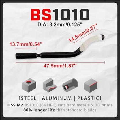 AFA Tooling Pen Deburring Tool, 11 M2 HSS Blades, Red Handle & Clip | Built for 3D printing, metal, PVC, copper, resin and plastic; 360-degree rotation reaches deep bores, cross holes, curves - size: 11PCS / BS1010