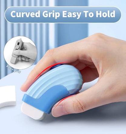 4+1 Pack Rubber Erasers Sliding Retractable Eraser - Blue | Large White Erasers with 4 Refill Eraser for School Office Home Supplies Art Drawing, Push Pull Pencil Erasers for Kids Teens - color: Blue
