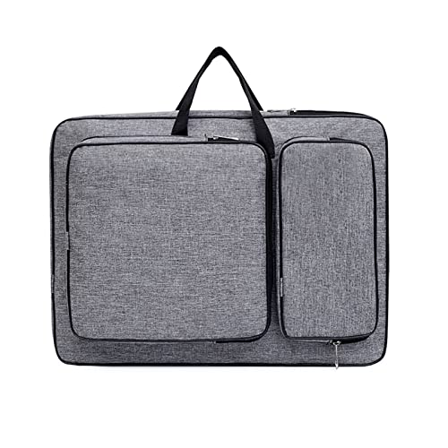 8K Artist Portfolio Carry Backpack Case Versatile Art Bags Waterproof Adjustable Drawing Board Backpack Art Storage Bags for Artworks Painting Drawing Sketching 19.7” x 14.6” x 2.4” (Gray) - color: Gray