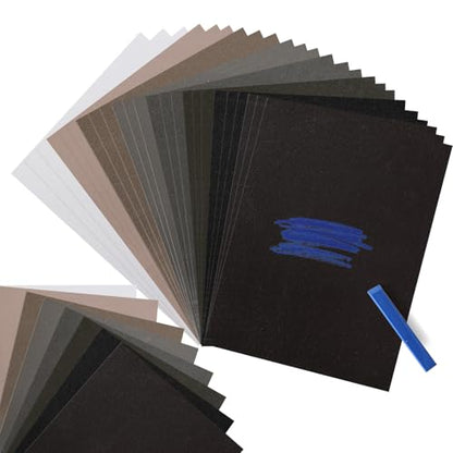 Fuyoooo 24 Sheet Sanded Pastel Paper for Artists 500 Grit Sanded Paper for Art Dry Painting Oil Pastel (9 x 12 Inch,Neutral Earthy Tones) - color: Neutral Earthy Tones