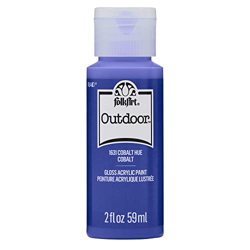 FolkArt Outdoor Acrylic Paint in Assorted Colors (2 Ounce), 1631 Cobalt - color: Cobalt, size: 2 Fl Oz (Pack of 1)