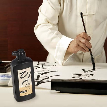 120ml Black Sumi Ink,Chinese Brush Calligraphy Ink (4.06oz) | Traditional Sumi Brush Liquid Ink for Practice & Professional Creation; Compatible with Japanese & India Ink