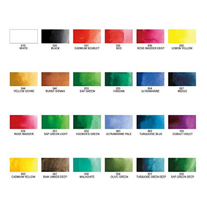 Kuretake Gansai Tambi Watercolor Paint Set, 24 Colors, Made in Japan - style: Set of 24 colors