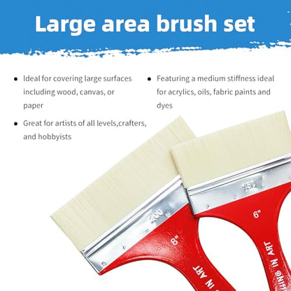Large 8 Inch Flat Paddle Paint Brush | Scale Brush, Blending Paint Brush, Wide Flat Paint Brushes for Oil and Acrylic Paints - color: Flat, size: 8''