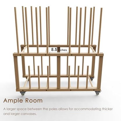 Art Storage Rack, Art Canvas Storage, Art Drying Rack, Canvas Boards Rack Art Storage with Handle & Caster Wheels for Drawing Board, Panel, Paper Pad for - size: 16"D x 38.5"W x 39.5"H