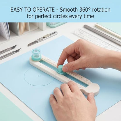 1 Pcs Circle Cutters for Crafts,Circle Paper Cutter,Circle Cutter,Circle Cutter Paper,Round Paper Cutter,Multi Purpose with Bottom Blade Guard, Easy Operation, Smooth Cutting